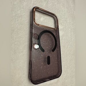 Glittery Black 17 pro max Phone Case